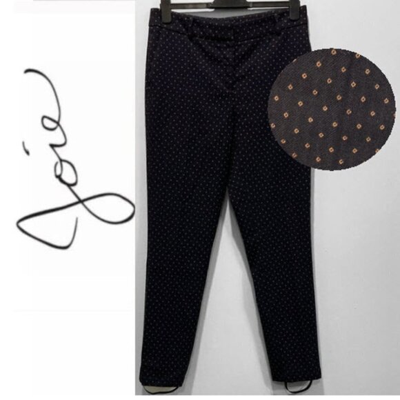 JOIE Black Polka Dot Straight Leg Stirrups Pants Medium​​​​ - Picture 1 of 11